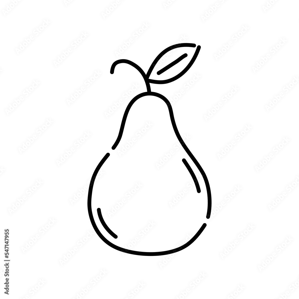 Pear doodle icon. Hand drawn black sketch. Vector Illustration. Pear doodle icon. Hand drawn black sketch. Vector Illustration.