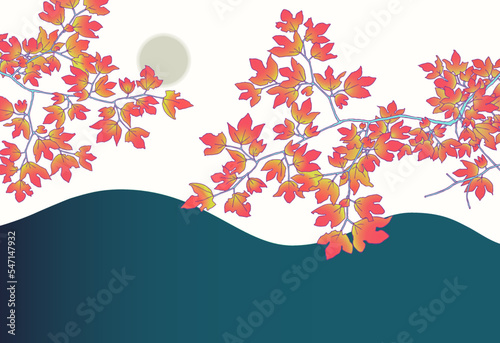 秋の山のイラスト