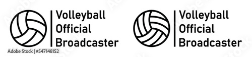 Volleyball official broadcaster icon. Volleyball icon, vector illustration