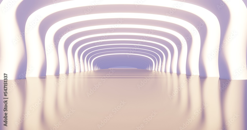 Obraz premium Abstract architecture background arched interior 3d render