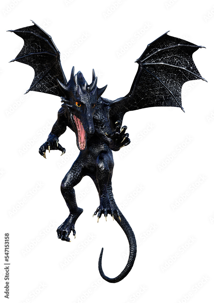 Fototapeta premium 3D Rendering Fairy Tale Dragon on White