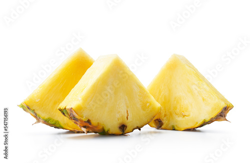 Slices of fresh pineapple with shadow