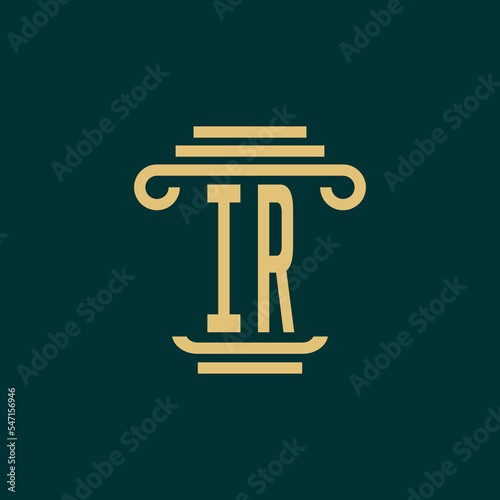 IR initials monogram design logo lawyer logo vector image