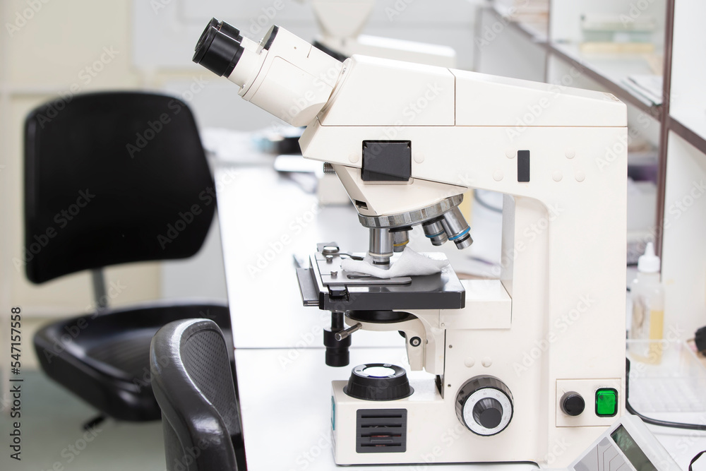 Medical microscope for the study of biological material.