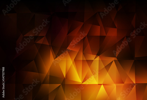 Dark Orange vector backdrop with lines  triangles.