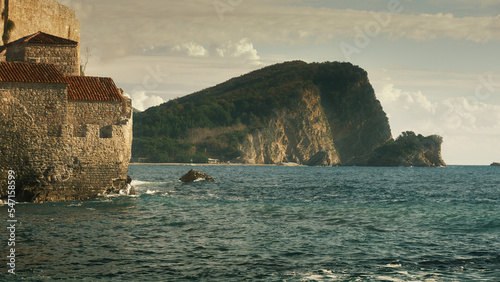 Fototapeta Naklejka Na Ścianę i Meble -  Mountain near old town beach