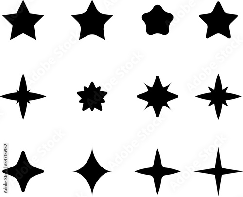 Set of vector stars