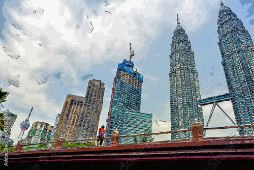 Photography skyscraper in kuala lumpur