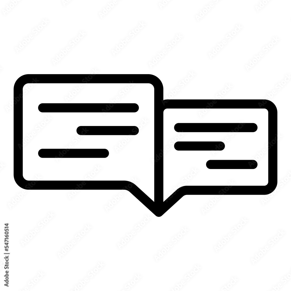 Double Chat Message line icon on white background Double Chat Message line icon on white background