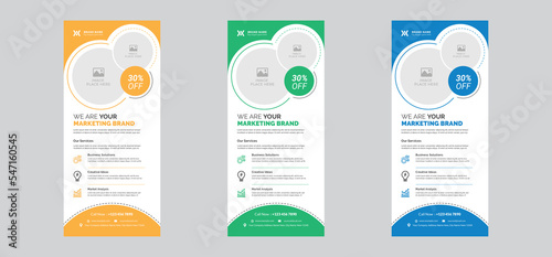 Roll-up banner stand template design | Multiple color variation | Easy to customize