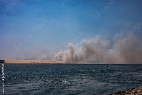 Dune du pilat en feu à Arcachon