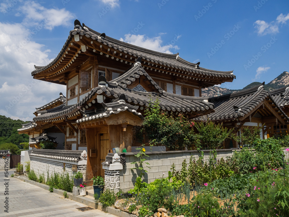 The street view of Eunpyeong Hanok Village in South Korea The street view of Eunpyeong Hanok Village in South Korea
