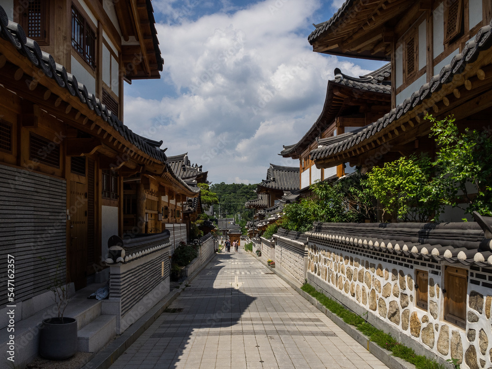Fototapeta premium The street view of Eunpyeong Hanok Village in South Korea