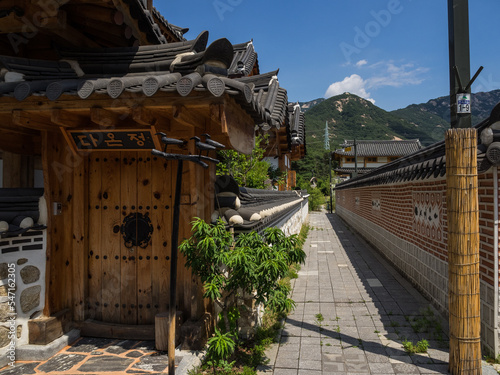 Photography The street view of Eunpyeong Hanok Village in South Korea