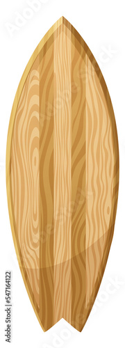 Surfboard with cartoon wood . Fish shape board
