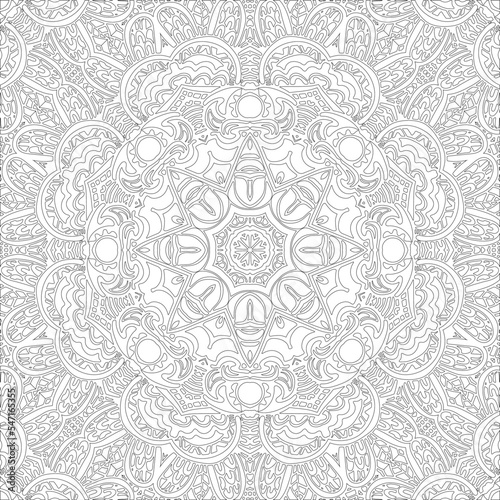 Advance coloring page for adult abstract boho festive mandala seamless perfect for relaxation and anti-stress