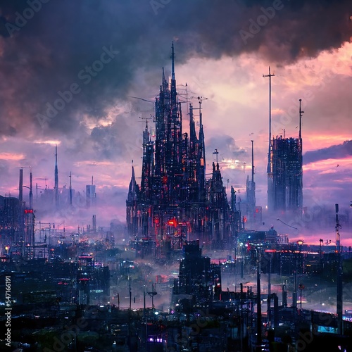 ironstar Gothic future city Cyberpunk 4K virtual engine 