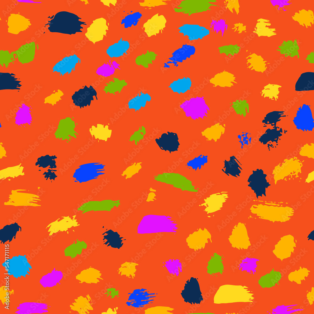 Colorful Ink Paint Seamless Vector Abstract Pattern