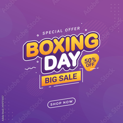 Boxing day sale banner discount special offer price discount promotion