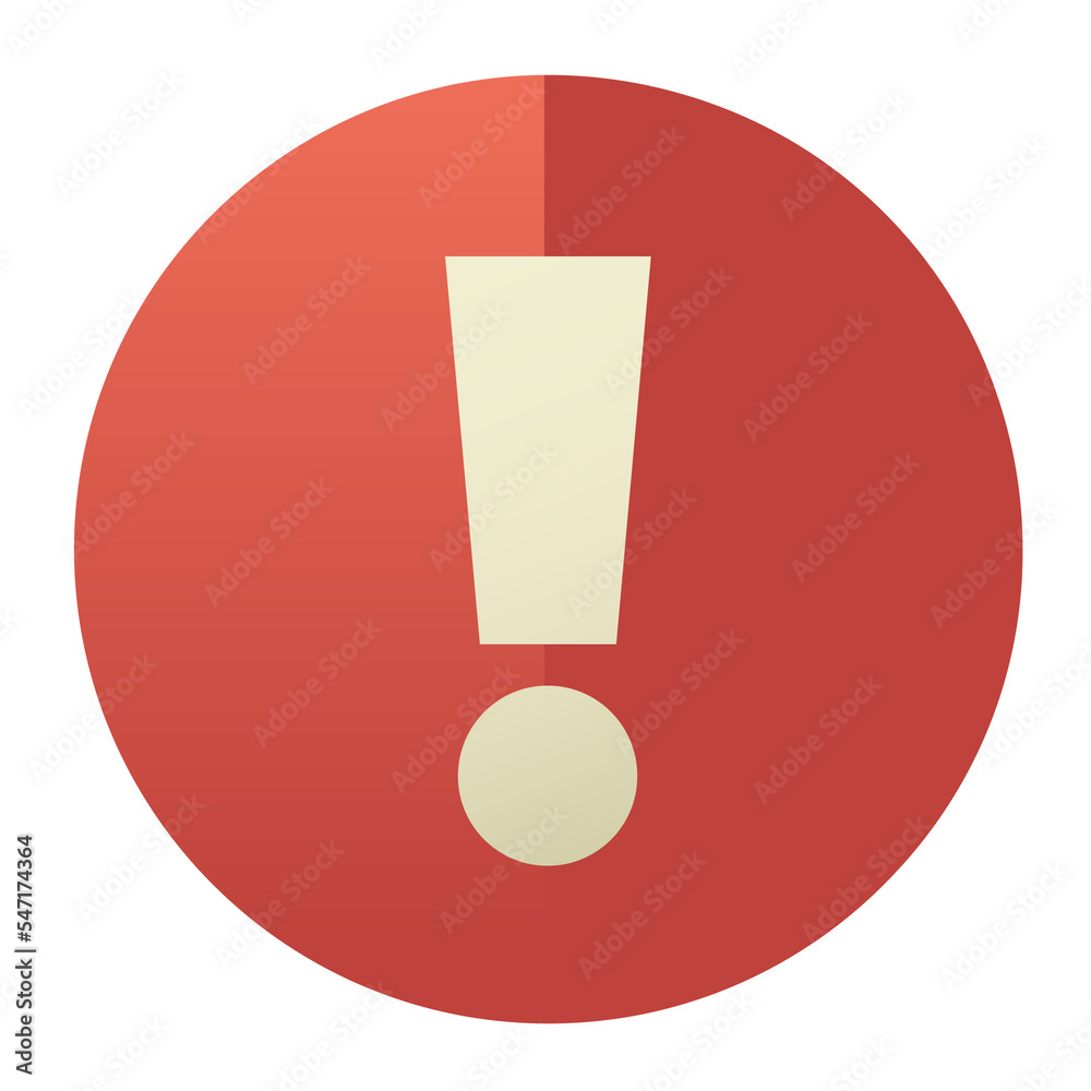 Attention symbol flat design style icon Attention symbol flat design style icon