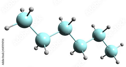  3D image of Hexasilane skeletal formula - molecular chemical structure of tetradecamethylhexasilane isolated on white background
 photo