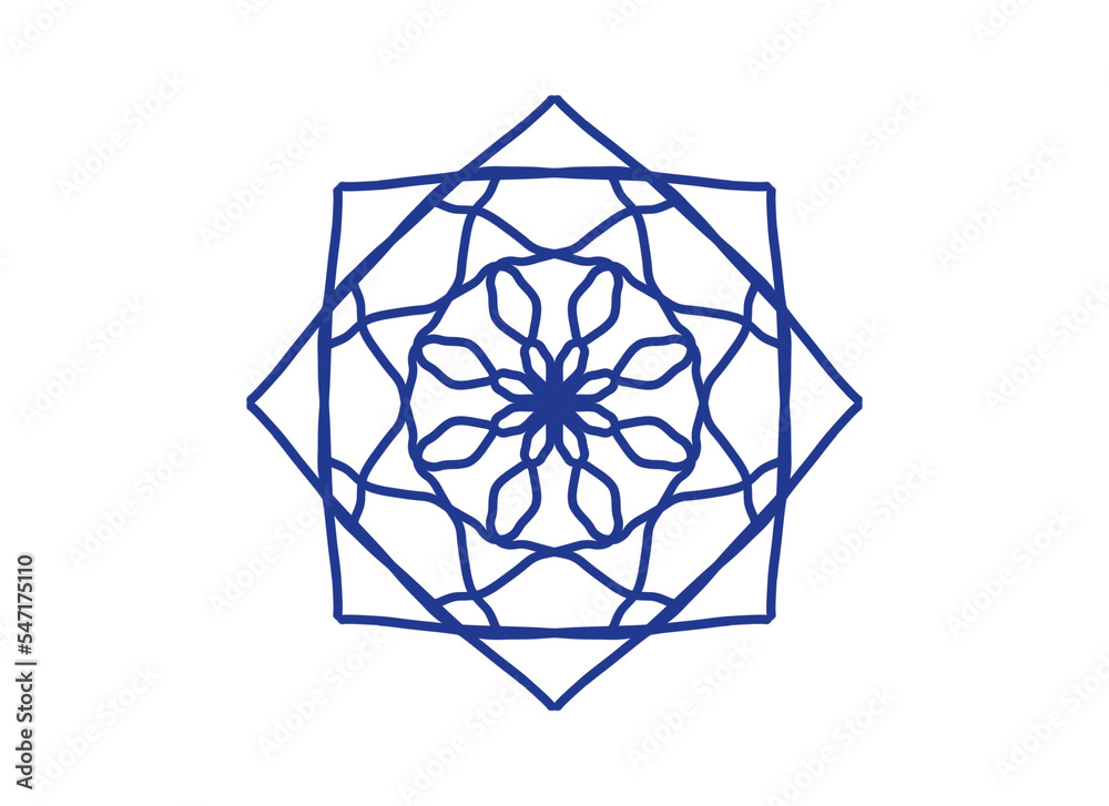 tile design , on a white background. blue Illustration . tile design , on a white background. blue Illustration .