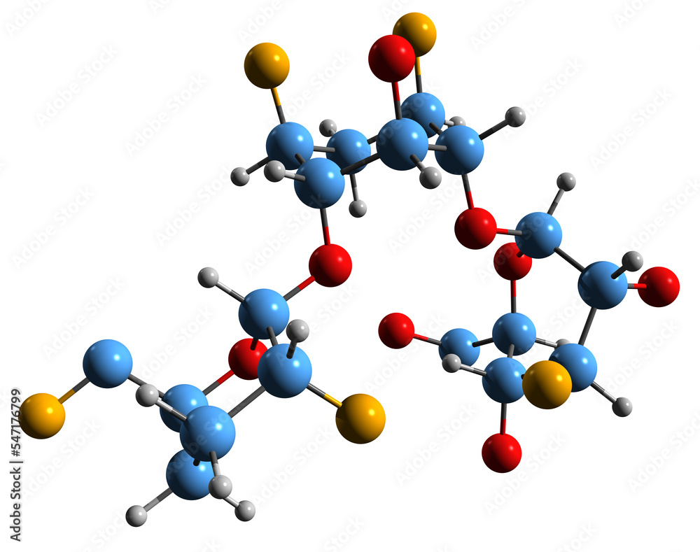 3D image of Dibekacin skeletal formula - molecular chemical structure of aminoglycoside antibiotic isolated on white background
3D image of Dibekacin skeletal formula - molecular chemical structure of aminoglycoside antibiotic isolated on white background