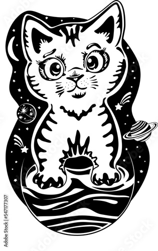 Cute space kitten