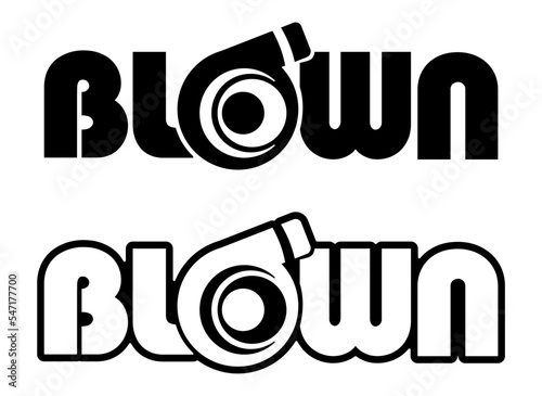 BLOWN TURBO text Logo Vector Car Decal Sticker, Symbol Sport Logo.