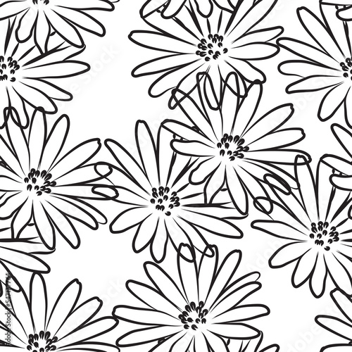 Seamless fabric of  floral Line Pattern Vector, like ornament vector. Suit for package design, wallpaper, fashion print.