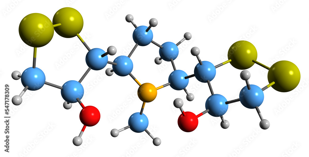 3D image of gerardine skeletal formula - molecular chemical structure ...