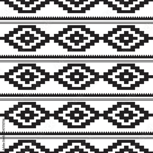 Ethnic Pattern with Grunge Elements. Abstract Seamless Pattern.