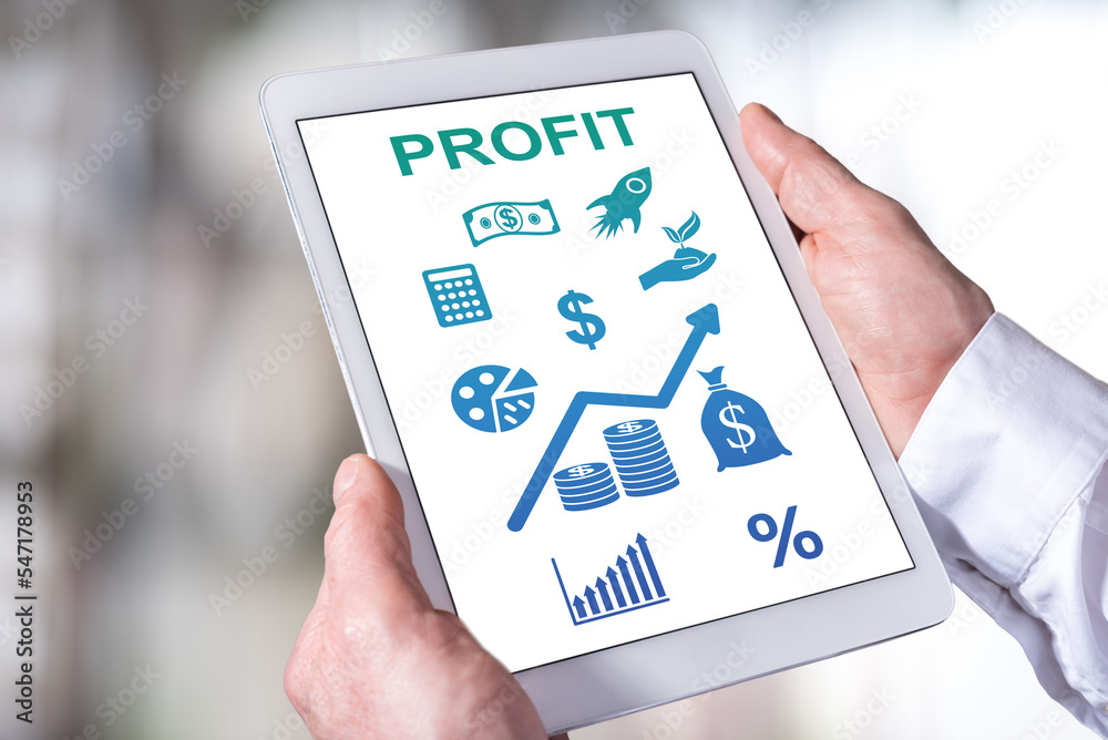 Profit concept on a tablet Profit concept on a tablet