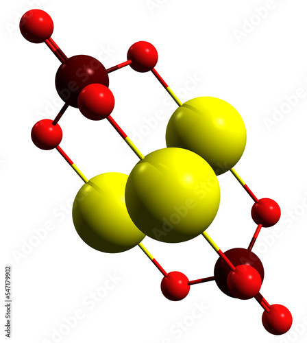 3D image of Tricalcium phosphate skeletal formula - molecular chemical structure of Tribasic calcium phosphate isolated on white background
 photo