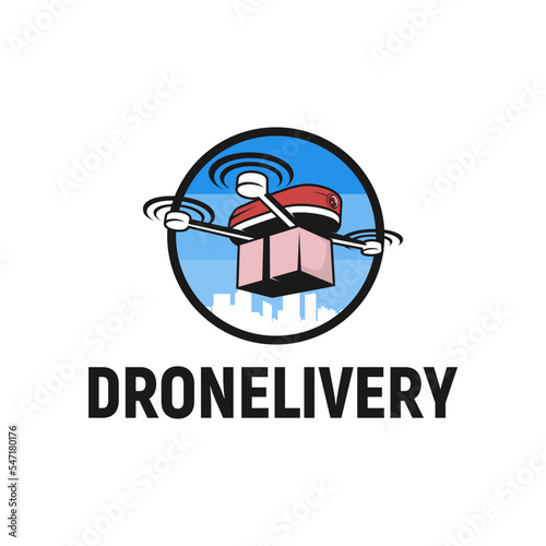 Drone Delivery Logo Inspiration,  unmanned aerial vehicle