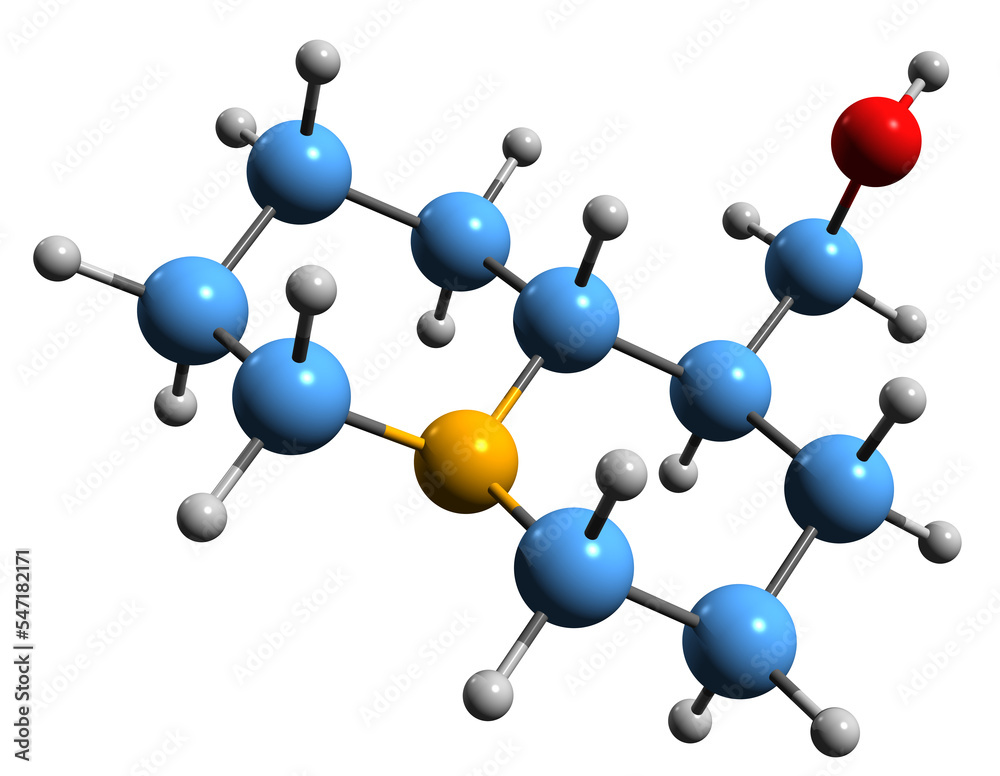 3D image of Lupinine skeletal formula - molecular chemical structure of quinolizidine alkaloid isolated on white background
3D image of Lupinine skeletal formula - molecular chemical structure of quinolizidine alkaloid isolated on white background