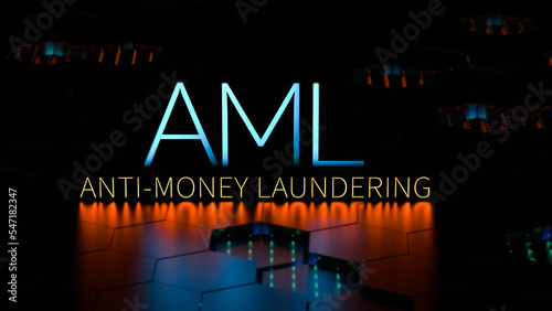 AML. Anti-Money Laundering - technology business concept.3D render photo