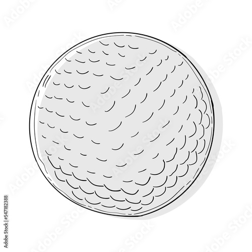 Hand drawn golf ball, golf ball sketch vector illustration. Hand-drawn in monochrome. Sport vector moments for tournament.