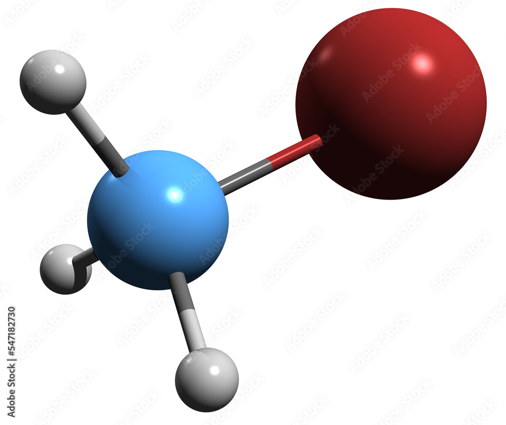3D image of Bromomethane skeletal formula molecular chemical