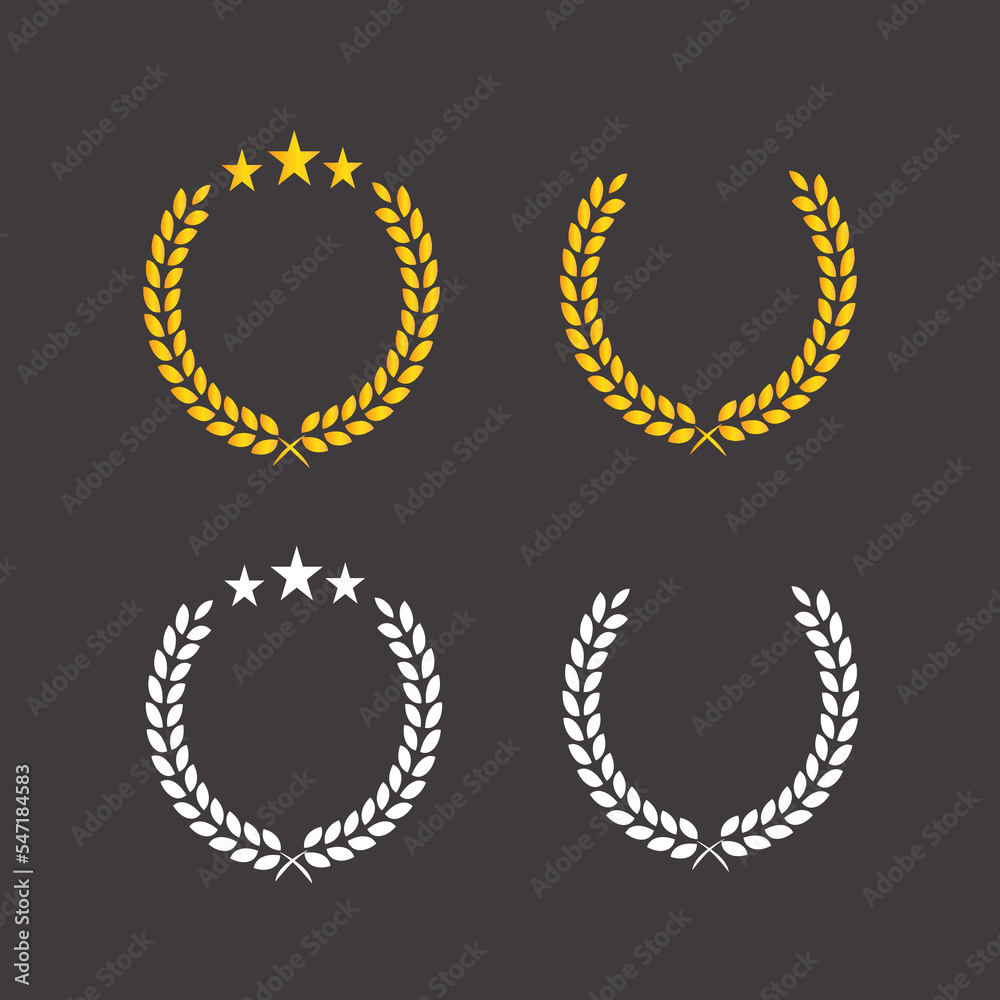 set of golden laurel wreaths set of golden laurel wreaths