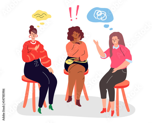 Group therapy - modern colorful flat design style illustration