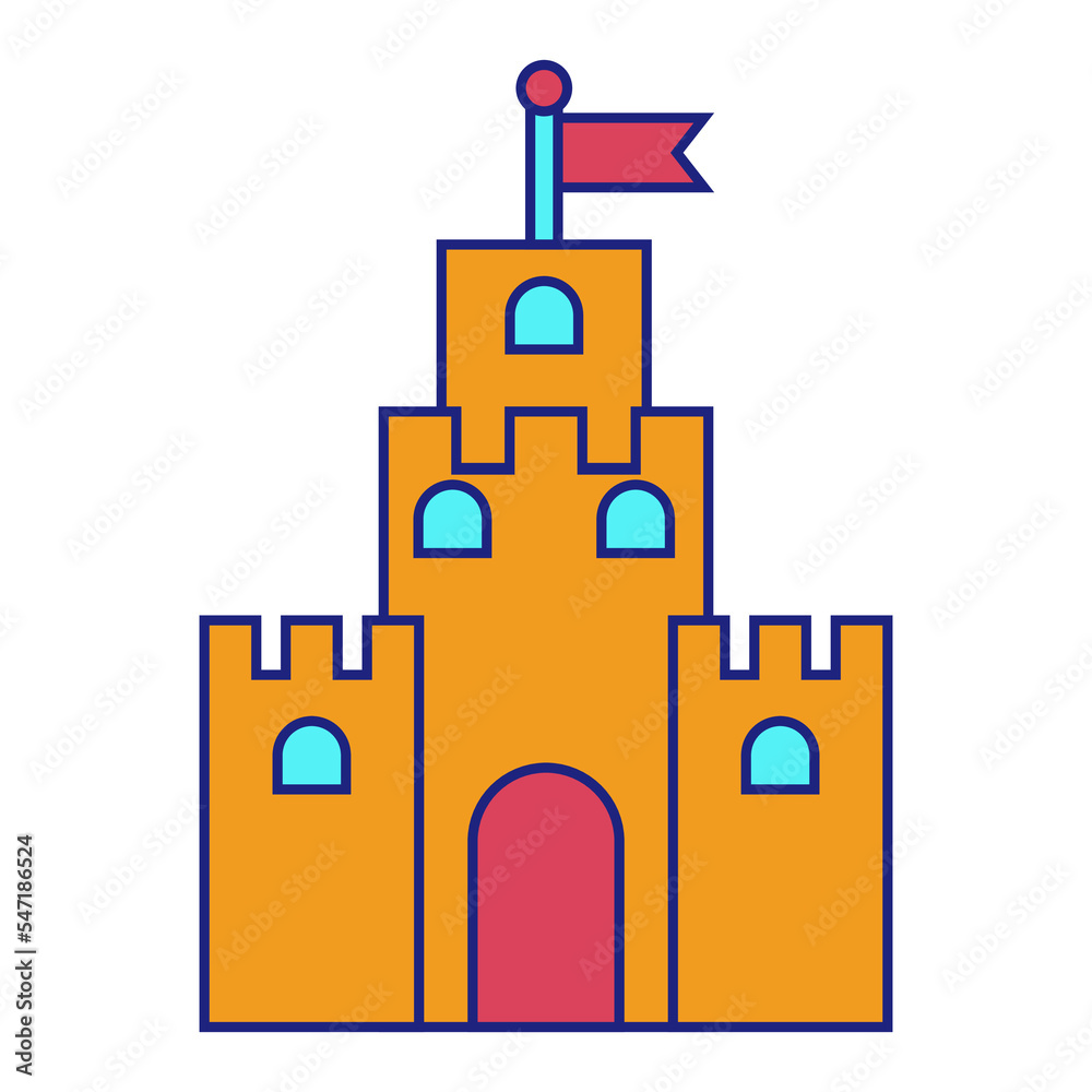 Toy Castle Icon Flat Design Vector Toy Castle Icon Flat Design Vector
