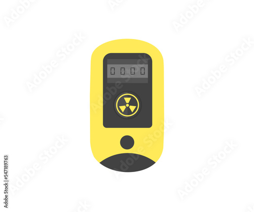 Gamma Radiation Dosimeter logo design. Measurement of ionizing radiation. Investigation of the terrain with the help of special measuring equipment vector design and illustration.