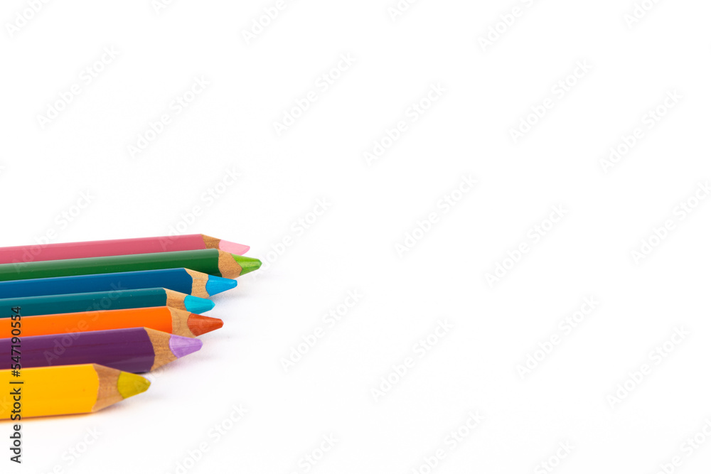 Fototapeta premium Color pencils isolated on white background
