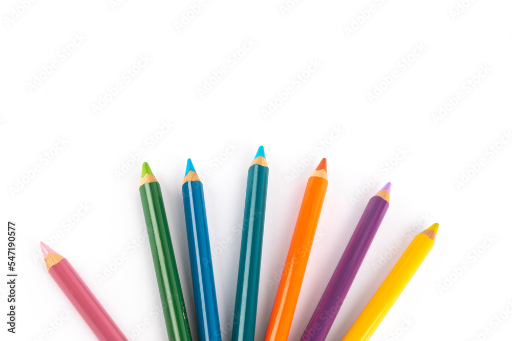Fototapeta premium Color pencils isolated on white background