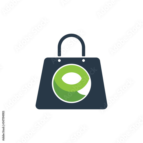 Shopping bag icon for online shop business logo.