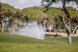fountain in the golf course