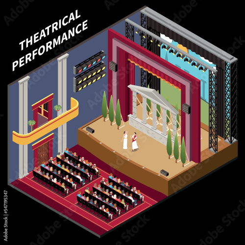 Theatre Interior Stage Isometric