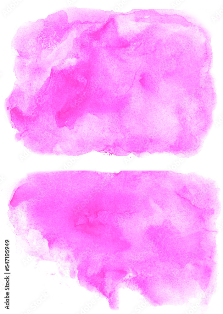 set of pink abstract watercolor hand drawn backgrounds