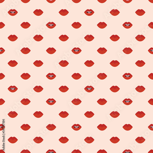 retro lips seamless pattern, groovy 60s, 70s digital paper, hippie background